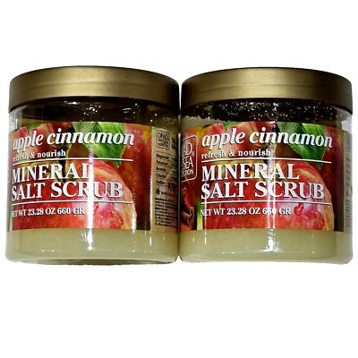 2 Pack Dead Sea Collection Apple Cinnamon Mineral Salt Scrub 23.28oz