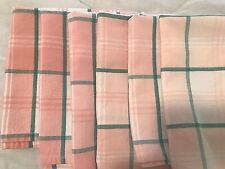 Set 6 Napkins Park Imports Assorted Pink Aqua Plaid Cotton Picnic Tailgate 16x16