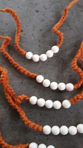 LOT 5 BRACELET PERLE BENI SAFRAN MARRON Sai Sin en coton tissé Chance Thaïlande - Picture 1 of 6