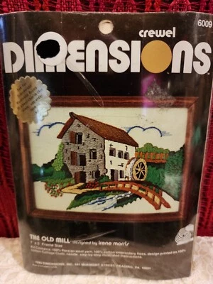 Dimensions 1980 Crewel Embroidery Kit - The Old Mill #6009 -  by Irene Morris - Image 1 of 4