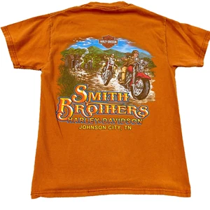 Camisa Harley Davidson de Colección Niños Mediana Naranja Motociclista Camiseta Y2K Años 2000 Jóvenes Niños - Imagen 1 de 15