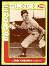 1991 SWELL BASEBALL GREATS #19 JERRY COLEMAN NEW YORK YANKEES