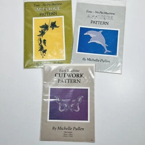 3 x Applique/Cutwork Pattern by Michelle Pullen (Easy/No Pin Machine) - Picture 1 of 4