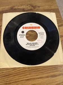 Willie Nelson Blue Eyes Crying in the Rain 7" 1975 Columbia Demonstration Copy - Picture 1 of 3