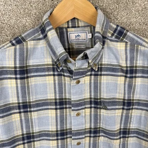 Southern Tide Button Down Flannel Shirt Men’s Medium Classic Fit Blue Plaid - Picture 1 of 7