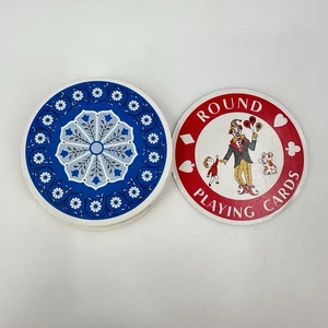 Vintage Round Playing Cards Standard 52 Deck W.P.P. & Toys MFY Hong Kong Blue - Picture 1 of 19