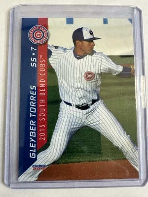 Tarjeta de novato Gleyber Torres 2015 '1st Ever Print' elección #25! ¡CACHORROS SOUTH BEND! Foto 1 de 4