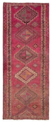 Alfombra de corredor tradicional oriental vintage anudada a mano de 4'2" x 10'4" Foto 1 de 4