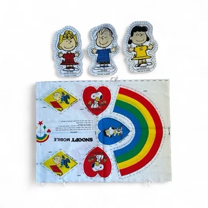 Peanuts Snoopy Mobile Cut And Sew Craft Pillow Blanket Fabric Panel Vintage - Picture 1 of 12