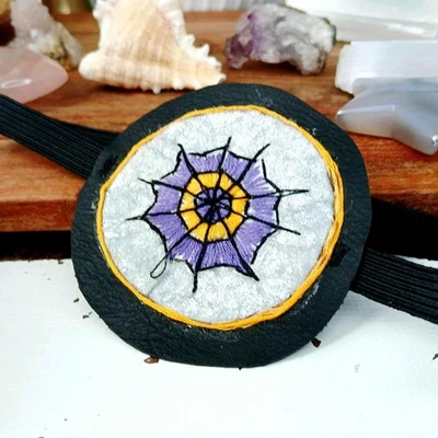 Spider Web Embroidered Eye Patch, Vision Accessory, Ocular Aid - Image 1 of 4