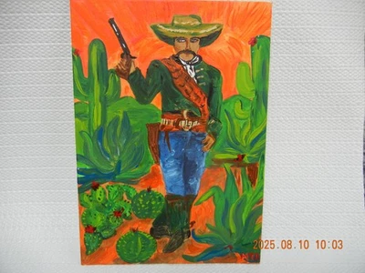The gun slinger Painting 5 x 7 in original Acrylic on Canvas board 卓越 — 第 1/4 张图片