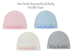 Gorras Cuna Bebé Personalizadas Bordadas PACK DE DOS 100% Algodón Talla Única - Imagen 1 de 3