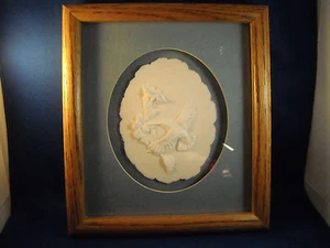 *VTG COTTON COUNTRY HANDMADE PAPER CASTING FRAMED HUMMINGBIRD MIX MEDIA 9"x 10" - Picture 1 of 3