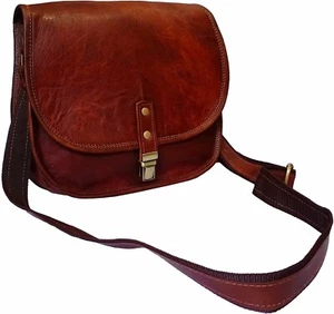 Handcrafted Brown Real Leather Sling Bag – Trendy & Timeless Satchel for Women - Picture 1 of 10