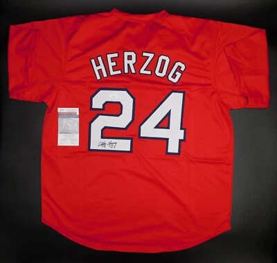 Whitey Herzog Signed St Louis Cardinals Red Baseball Jersey HOF Deceased JSA COA - Image 1 of 3