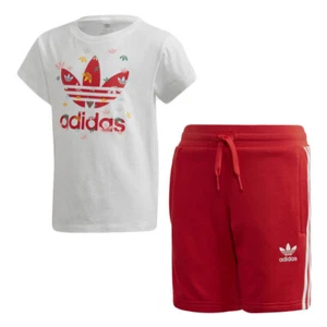 Adidas Originals Kids (4-7) Tee and Shorts Set, White and Red - Picture 1 of 5