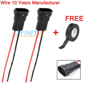 Wiring Pigtail Male H8 Two Harness Fog Light Bulbs Plug Socket Plug Cable Lamp - Picture 1 of 8