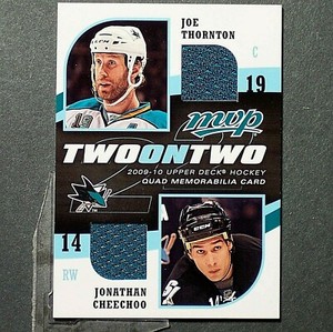 JOE THORNTON  MIKE MODANO ++ 2009-10  Upper Deck MVP  Two on Two Jerseys  #JTCRM