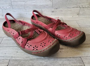 Muk Luks Sport Shoes 7 Red Mary Jane flats Geometric Cutouts Ankle Strap Womens - Picture 1 of 10