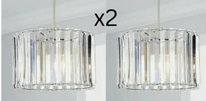 2 x 23cm Prismenlichtschirm Decke Acryl Funkelnder Anhänger Chrom Einfache Montage - Bild 1 von 5