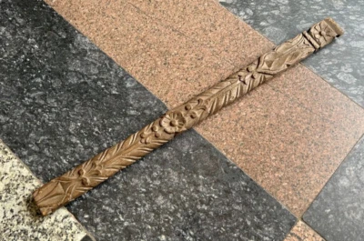 PANEL DE PUERTA ANTIGUO VINTAGE RARO MADERA FINA ANTIGUO TALLADO A MANO DISEÑO FLOR (WDP.2) Foto 1 de 4