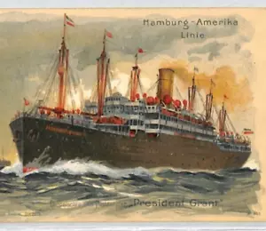 GERMANY USA Art Postcard HAMBURG-AMERIKA LINE *President Grant* {samwells}PF187 - Picture 1 of 12