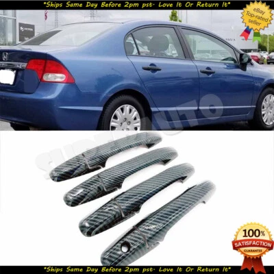 Cubiertas de manija de puerta de pintura de fibra de carbono para Honda Civic Sedán 2006-2010 2011 Foto 1 de 2