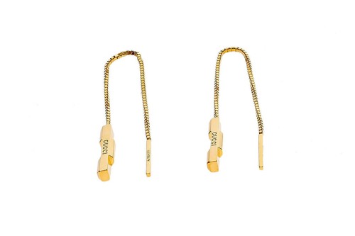 GUCCI Orecchini Ciondolo Lunghi Oro Giallo 18K Gucci Link To Love YBD66211500100U