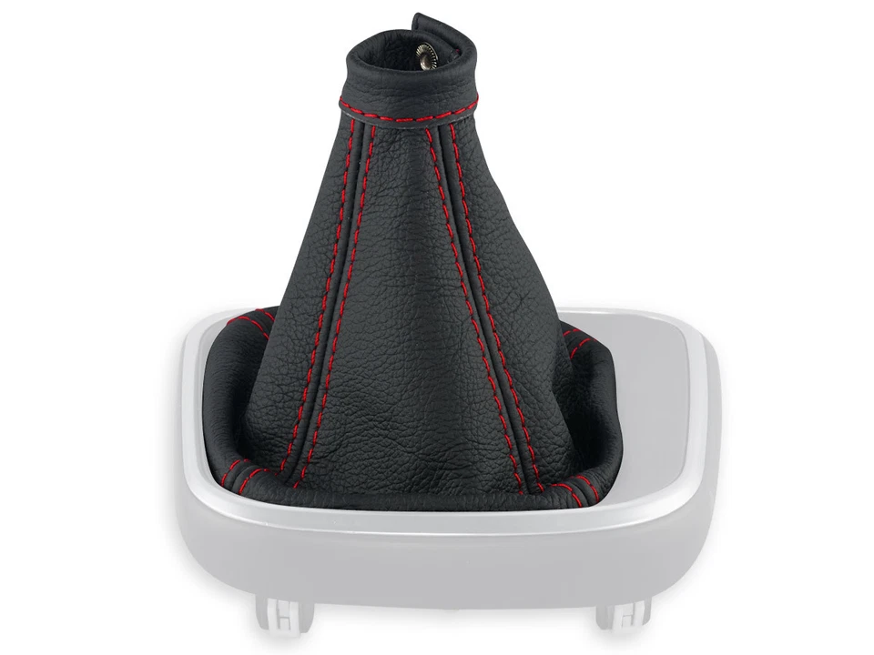 FIAT TIPO 2015-2020 FUNDA PALANCA DE CAMBIOS CUERO NEGRO COSTURAS ROJO - Imagen 1 de 4