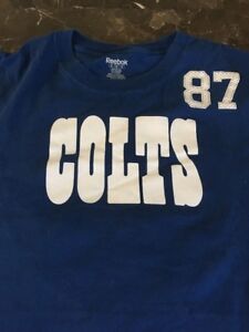 Vintage  2XL Indianappolis Colts Blue T-shirt Reebok NFL Football Reggie Wayne