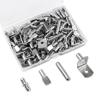 104 Pcs Shelf Pegs Kit, Upgraded Shelf Pins 4 Styles, 5Mm & 1/4Inch Nickel Shelf - Picture 1 of 12