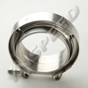 US STOCK 2.75" Stainless Steel Turbo Exhaust V-Band Vband Clamp & Flanges Kit - Picture 1 of 11