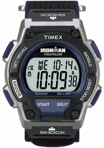 Timex T5K198, "Ironman Triathlon" 30-Lap Nylon Watch, Shock, Indiglo, Alarm, NEW - Picture 1 of 2