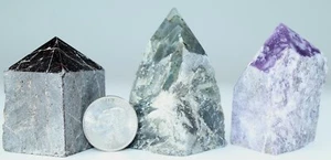 3 Top-Polished Points / Labradorite - Lepidolite - Garnet / 1.95" - 2.42" / 1673 - Picture 1 of 12