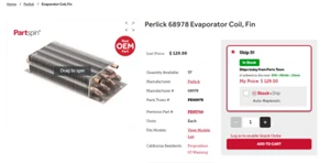 PERLICK PART# PE68978 EVAPORATOR ASSEMBLY UNDERCOUNTER REFRIGERATOR OEM NEW! - Picture 1 of 1