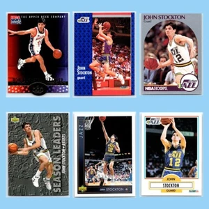 Lot of 6 John Stockton Basketball Cards Utah Jazz Topps Upper Deck Fleer Hoops - Picture 1 of 2