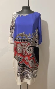 Etro Beautiful Party Cocktail Holiday Silk Dress Multicolour Size It 46, Uk 16 - Picture 1 of 12