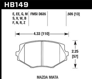 Hawk Performance HB149E.505 Blue 9012 Disc Brake Pad Fits 94-05 Miata - Picture 1 of 2
