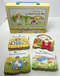 Take-Along Treasury Jesus Loves Me Lift-a-Flap Book Set of 4 in Box Leap Frog - Picture 1 of 19