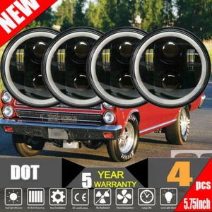 4pcs 5.75" Inch LED Headlight Hi/Lo Ring Lamp for 1965-1975 Oldsmobile Delta 88 - Picture 1 of 12