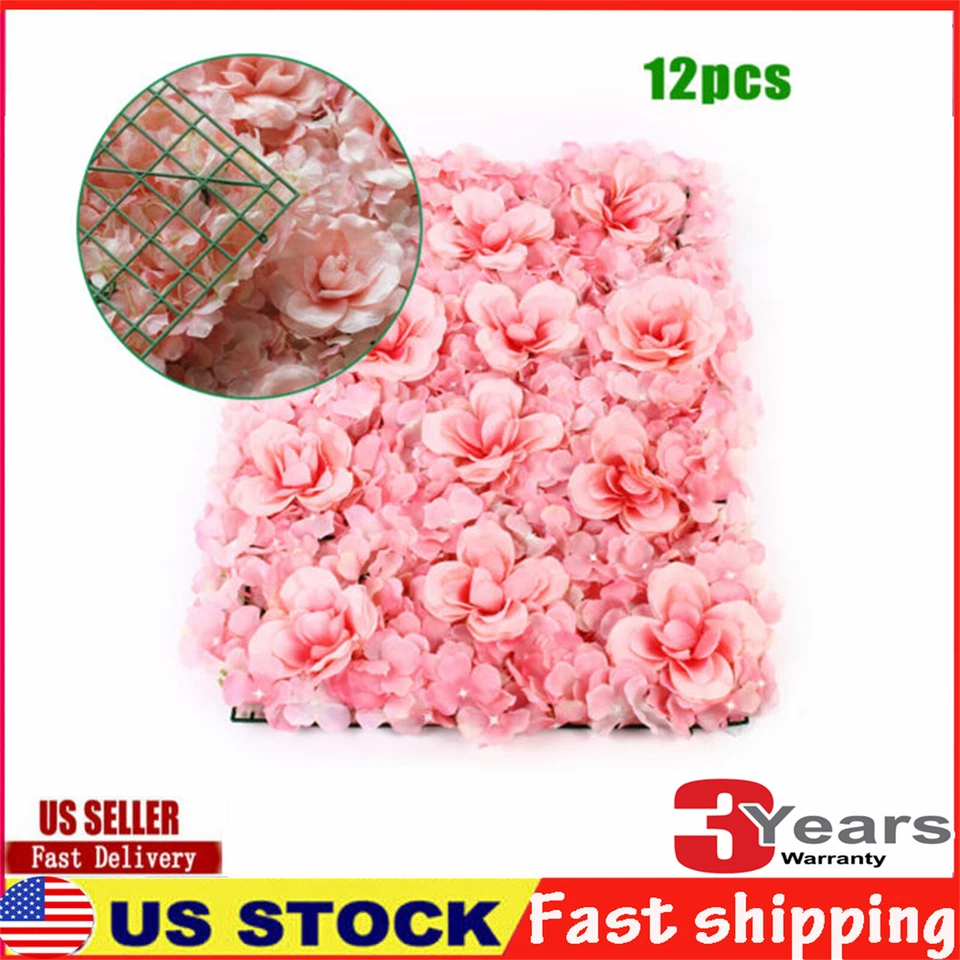 Artificial Rose Hydrangea Flower Wall Panels Wedding Backdrop 60 x40cm 12PCS - Image 1 of 4