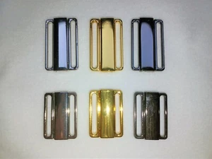 Bikiniverschluss Metall Gold Silber Gunmetall für 20mm und 25mm Stoffbreite NEU - Bild 1 von 9
