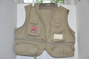 Fishing Vest Camel Joe's Men's One Size Tobacciano Vintage 90s Fish & Game Club - Picture 1 of 8