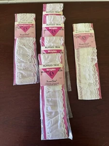 1970’s Wrights Trim Ruffled Eyelet Sewing Craft Various Lot Of 6 Sealed Packs - Picture 1 of 10