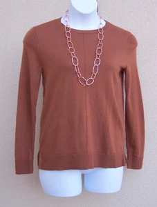 Banana Republic 100% Merino Wool Extra Fine sweater M FALL camel rust knit top - Picture 1 of 9