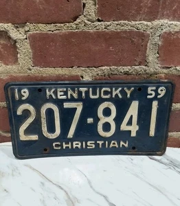 Matrícula de Kentucky 1959 Christian County automóvil de colección vehículo automático - Imagen 1 de 2