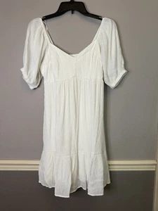 Nine West white gauze dress short sleeve small - Picture 1 of 6
