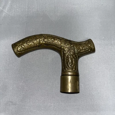 *GUERRA CIVIL G. A. R. ATRIBUIDO Bastón Floral Ornamentado / Bastón MANGO DE LATÓN Foto 1 de 4