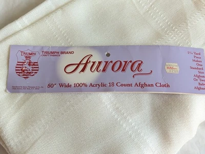 Aurora Acrylic 18 Count Afghan Cloth Cross Stitch Fabric Ivory 60" Wide  x 46" L - Image 1 of 4