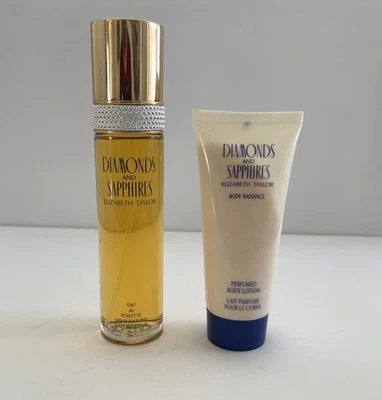 Diamond & Sapphires Elizabeth Taylor 3,3 OZ spray y loción corporal 3,3 nueva con caja Foto 1 de 4